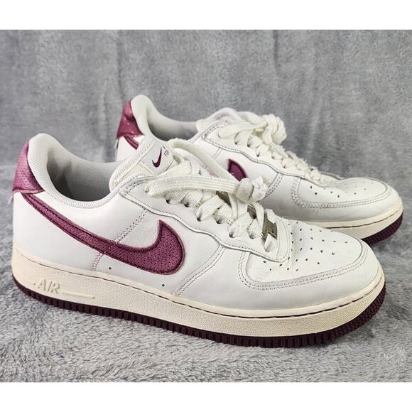 Nike Other - Nike Air Force 1 '07 Shoes Mens Size 8 White Sail-Dark Beetroot Low Top Sneakers